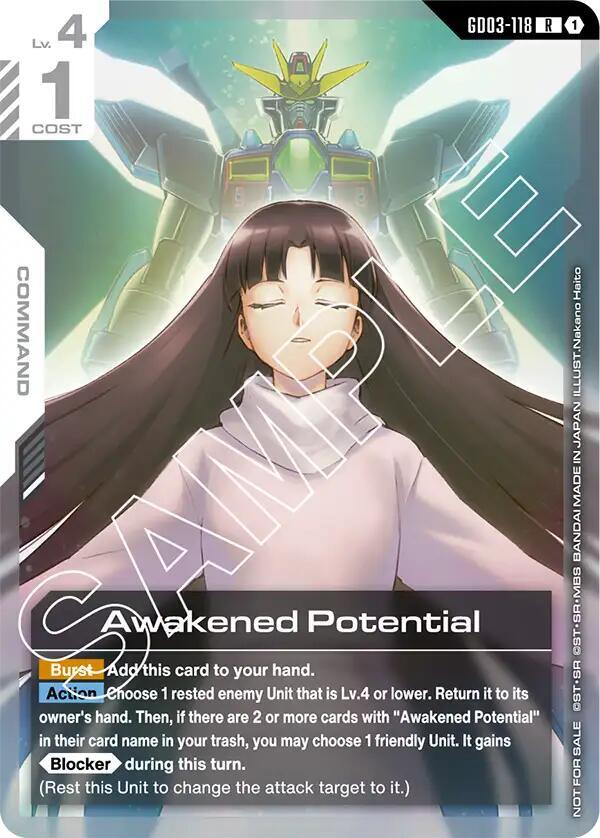 Awakened Potential (Store Tournament Participant Pack 03) GD03-118 card from Gundam Promotional Cards