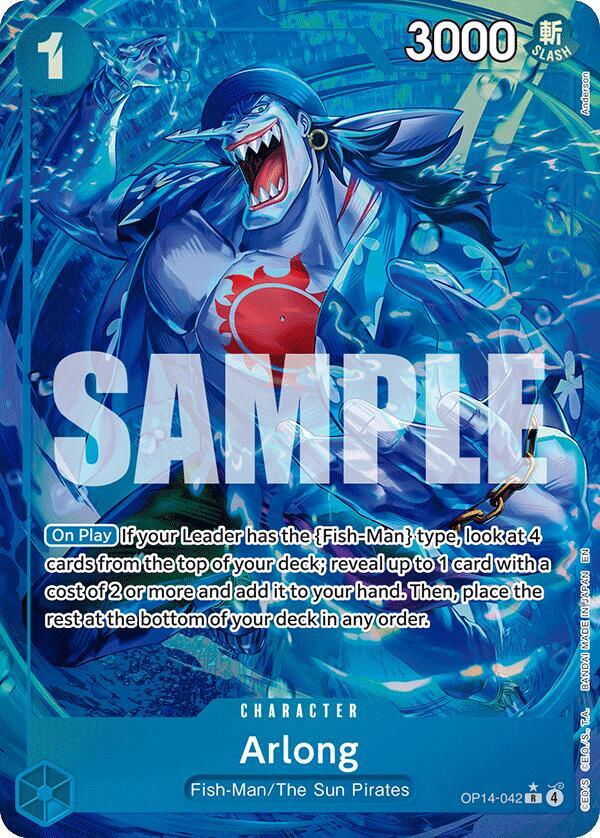 Arlong (Alternate Art) OP14-042 card from The Azure Sea's Seven