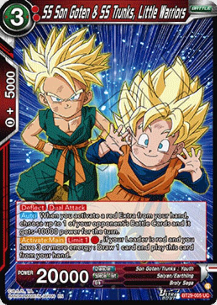SS Son Goten & SS Trunks, Little Warriors BT29-005 card from Fearsome Rivals