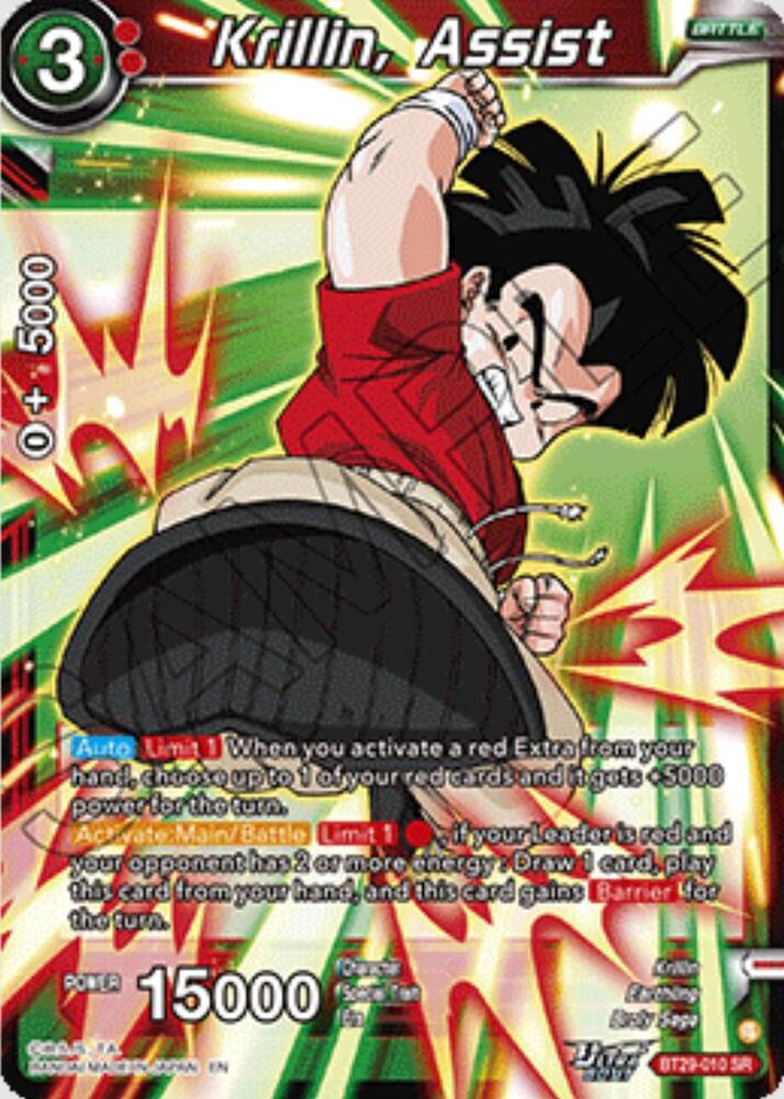 Krillin, Assist BT29-010 card from Fearsome Rivals
