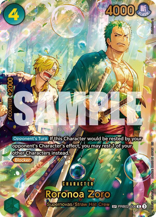 Roronoa Zoro (SP) PRB02-006 card from The Azure Sea's Seven