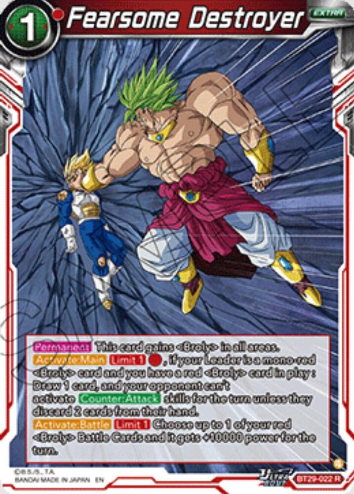 Fearsome Destroyer BT29-022 card from Fearsome Rivals