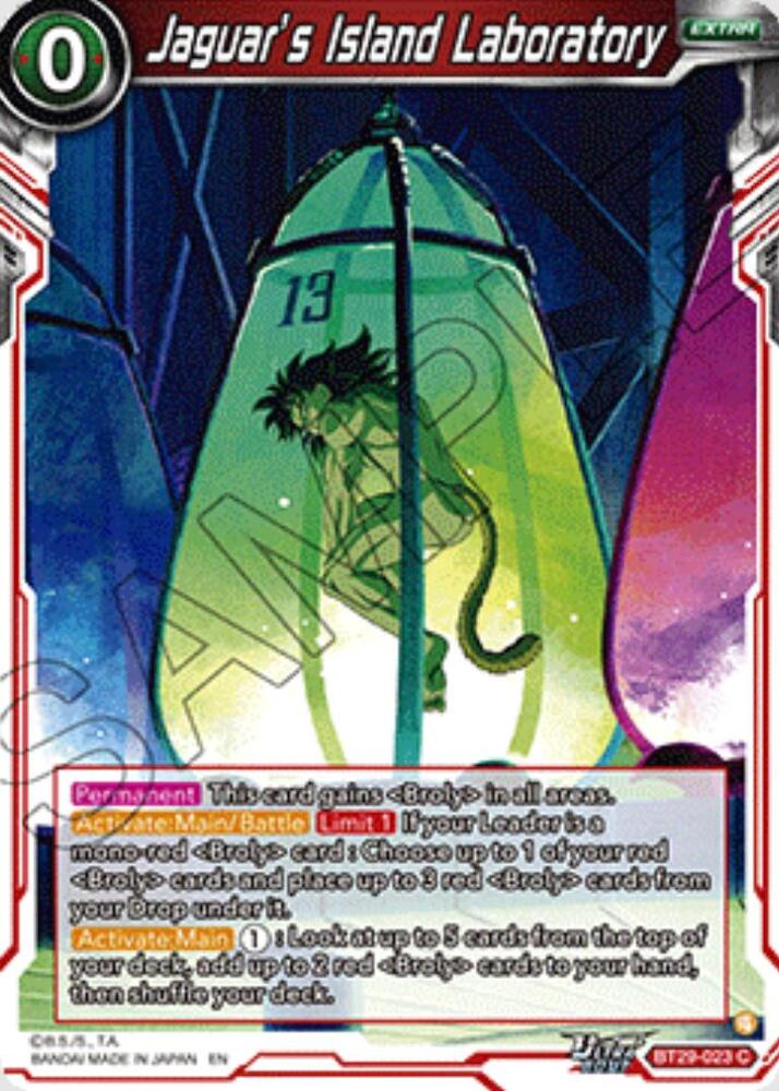 Jaguar’s Island Laboratory BT29-023 card from Fearsome Rivals