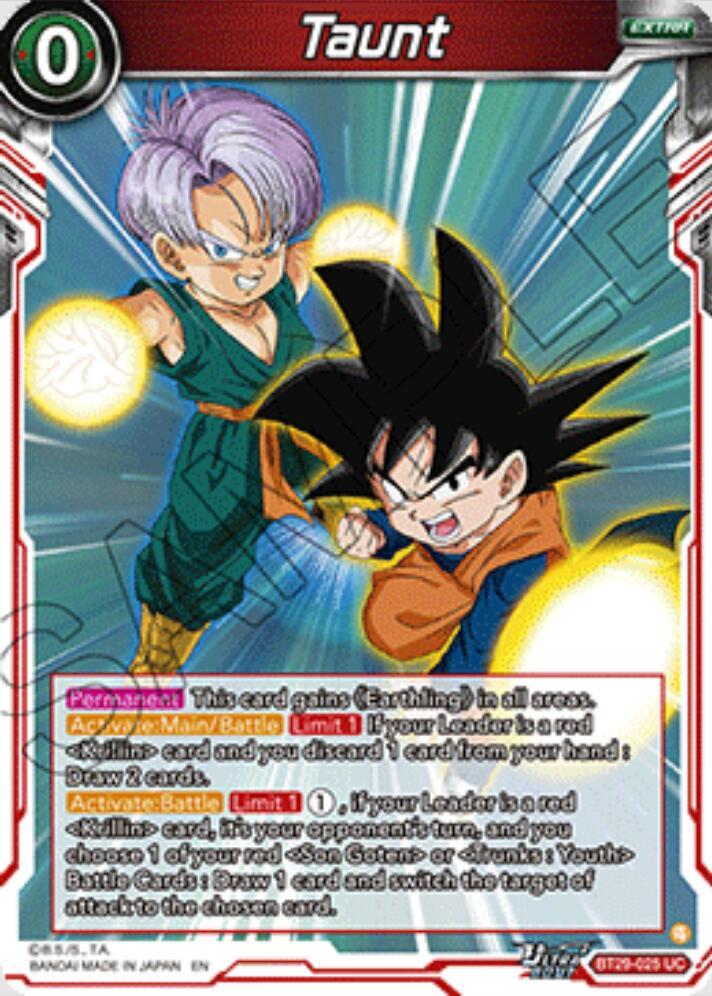 Taunt BT29-025 card from Fearsome Rivals