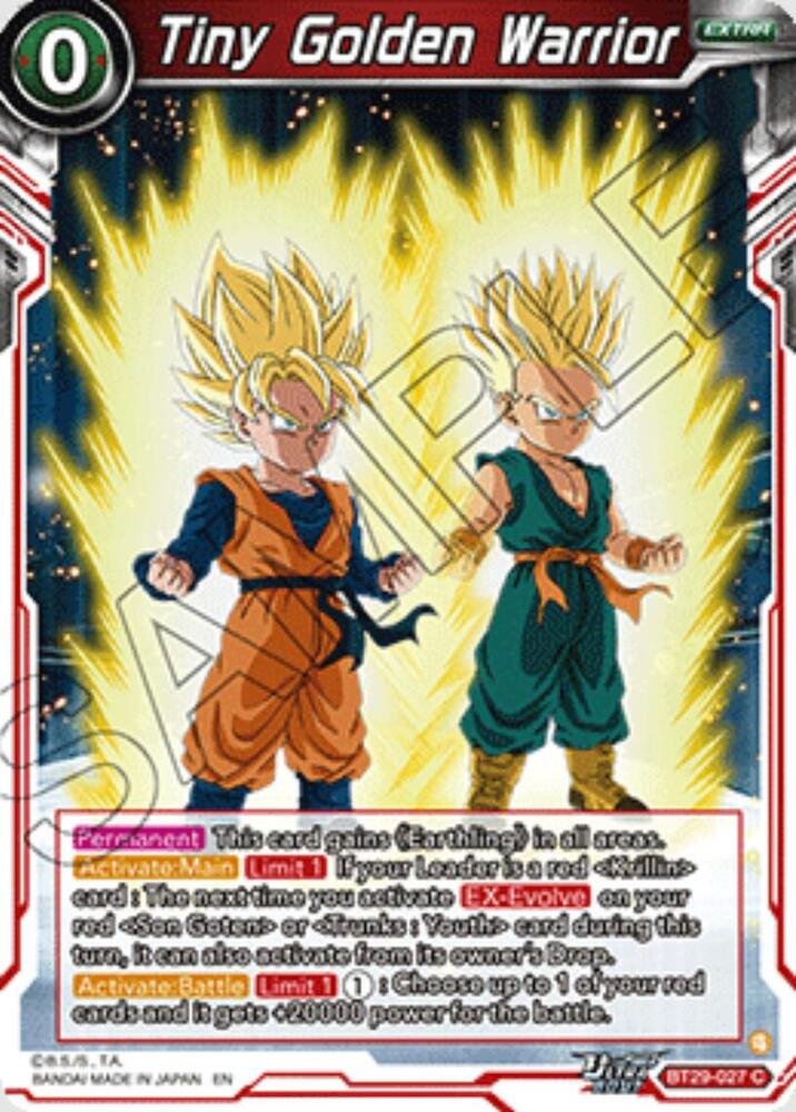 Tiny Golden Warrior BT29-027 card from Fearsome Rivals