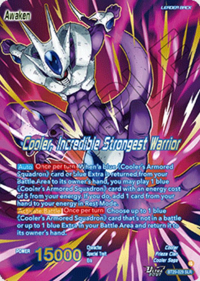Cooler // Cooler, Incredible Strongest Warrior (SLR) BT29-029 card from Fearsome Rivals