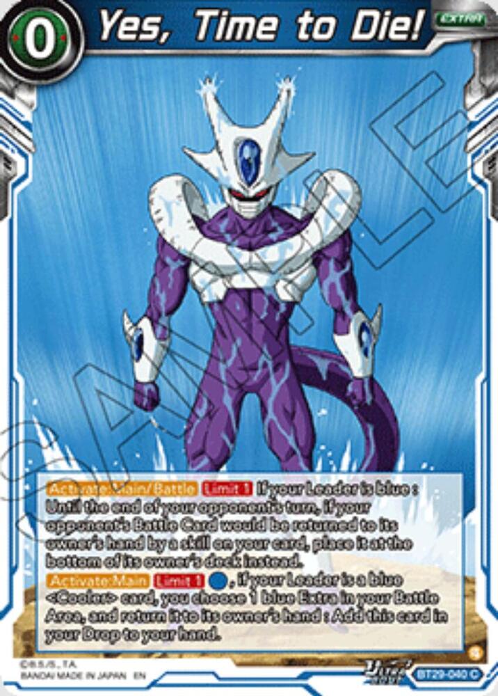 Yes, Time to Die! BT29-040 card from Fearsome Rivals