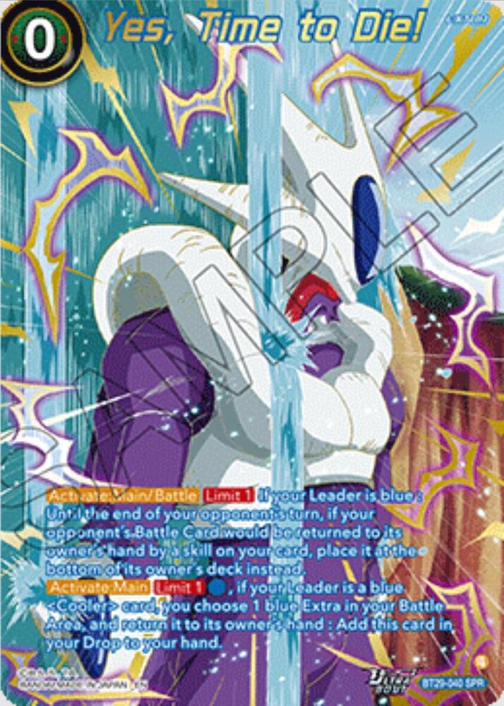 Yes, Time to Die! (SPR) BT29-040 card from Fearsome Rivals