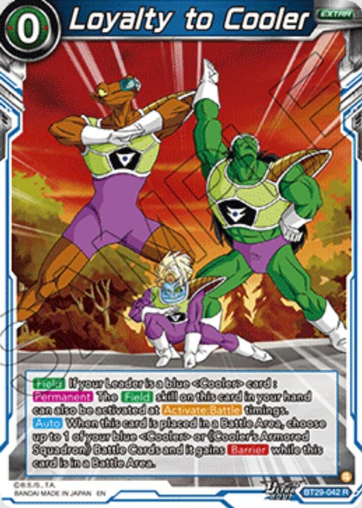 Loyalty to Cooler BT29-042 card from Fearsome Rivals