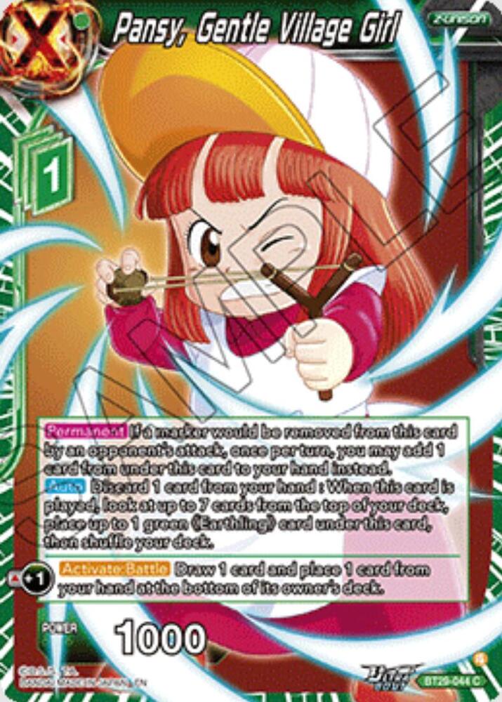 Pansy, Gentle Village Girl BT29-044 card from Fearsome Rivals