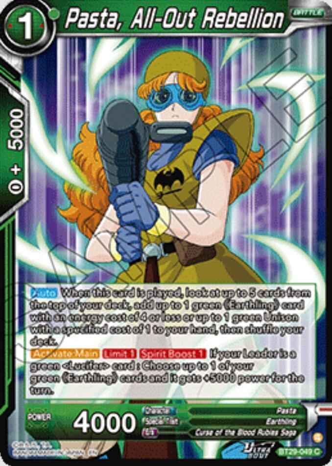 Pasta, All-Out Rebellion BT29-049 card from Fearsome Rivals