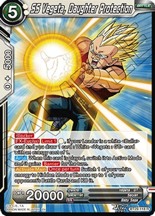 SS Vegeta, Daughter Protection BT29-118 card from Fearsome Rivals