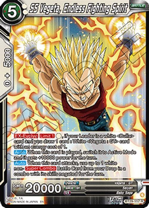 SS Vegeta, Endless Fighting Spirit BT29-117 card from Fearsome Rivals