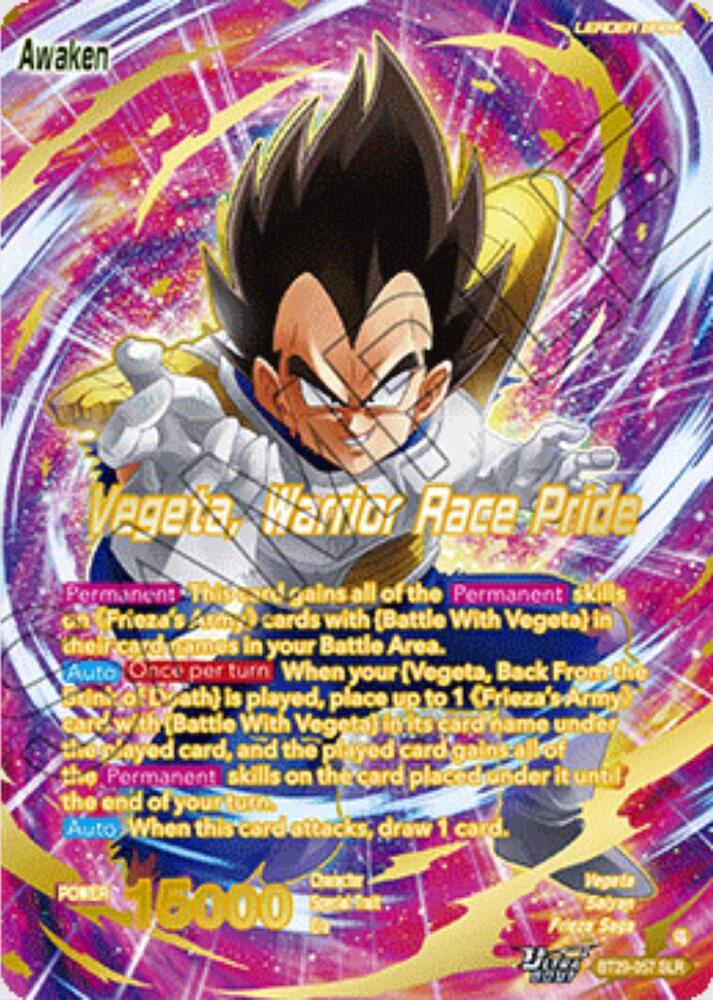 Vegeta // Vegeta, Warrior Race Pride (SLR) BT29-057 card from Fearsome Rivals
