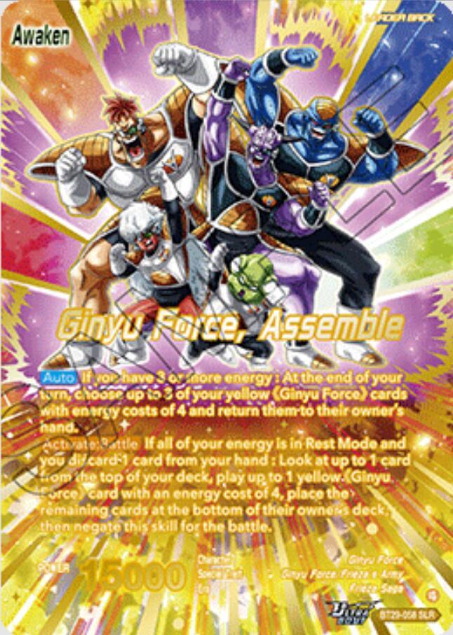Ginyu // Ginyu Force, Assemble (SLR) BT29-058 card from Fearsome Rivals
