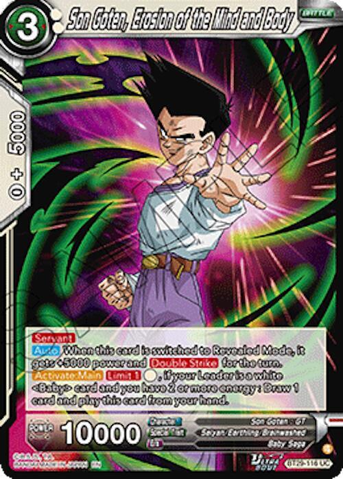 Son Goten, Erosion of the Mind and Body BT29-116 card from Fearsome Rivals