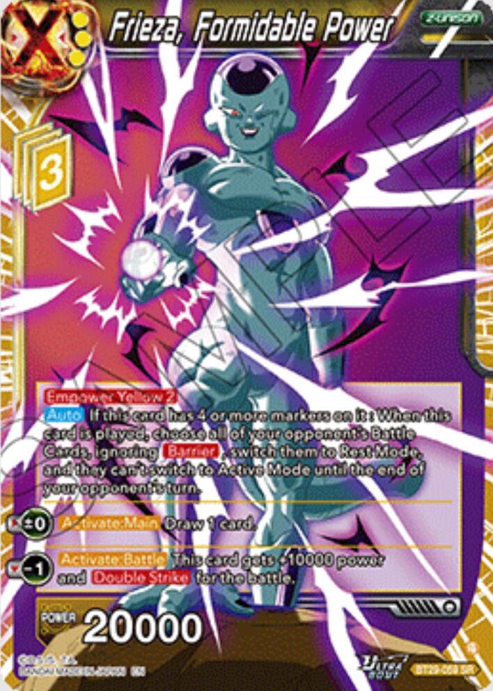 Frieza, Formidable Power BT29-059 card from Fearsome Rivals