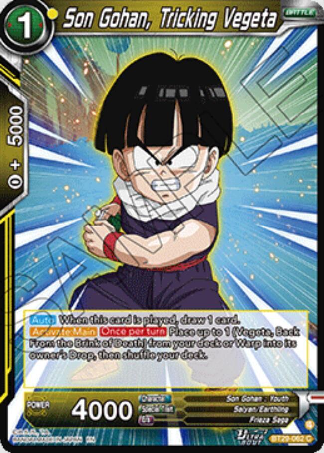 Son Gohan, Tricking Vegeta BT29-062 card from Fearsome Rivals