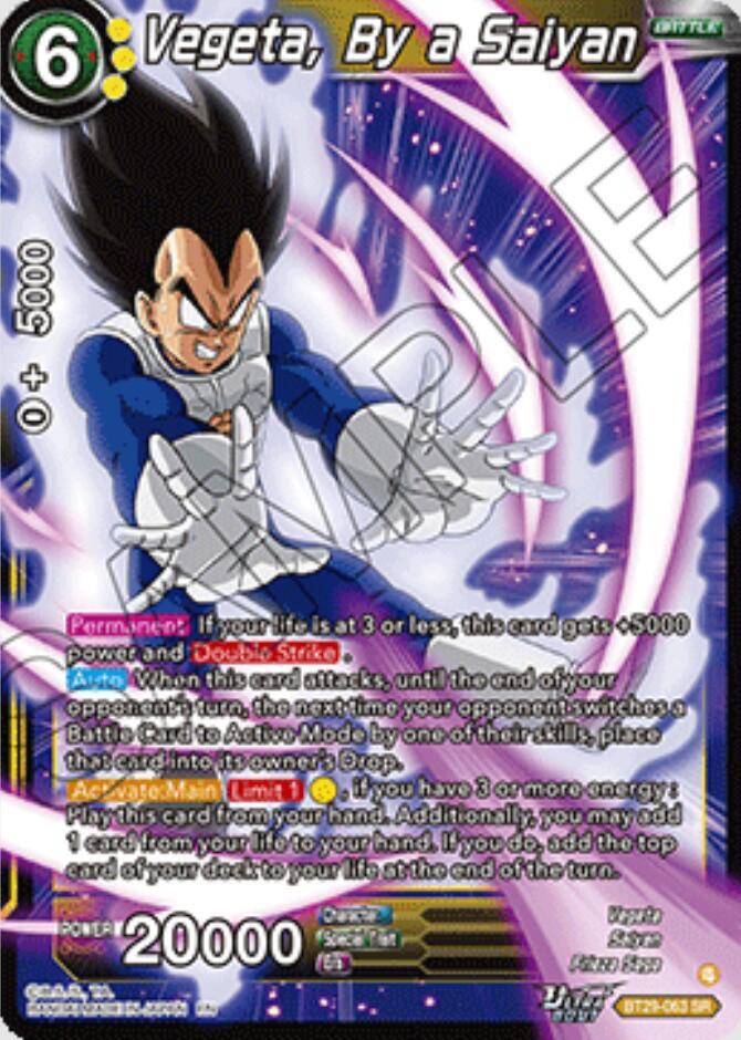 Vegeta, By a Saiyan BT29-063 card from Fearsome Rivals