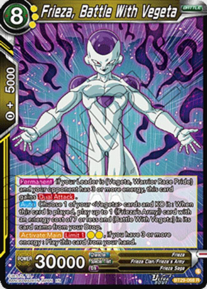 Frieza, Battle With Vegeta BT29-068 card from Fearsome Rivals