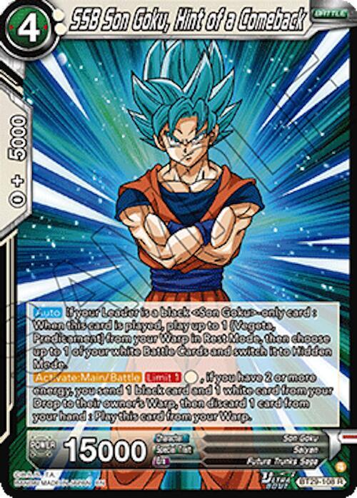 SSB Son Goku, Hint of a Comeback BT29-108 card from Fearsome Rivals