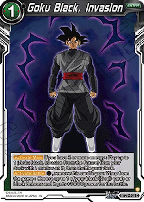 Goku Black, Invasion BT29-103 card from Fearsome Rivals