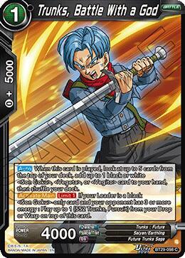 Trunks, Battle With a God BT29-098 card from Fearsome Rivals