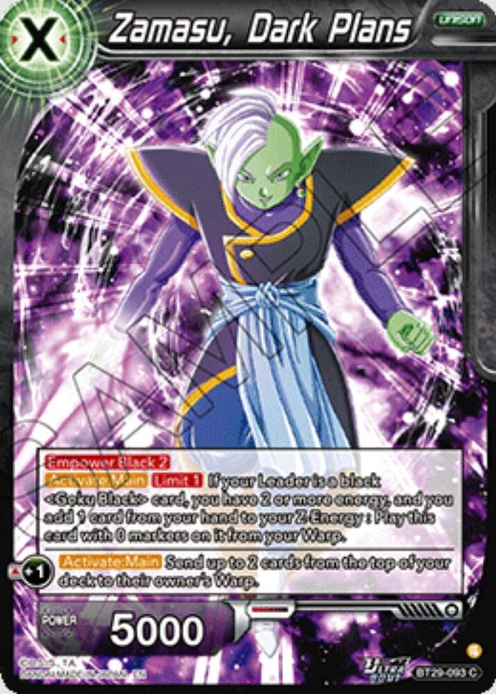 Zamasu, Dark Plans BT29-093 card from Fearsome Rivals