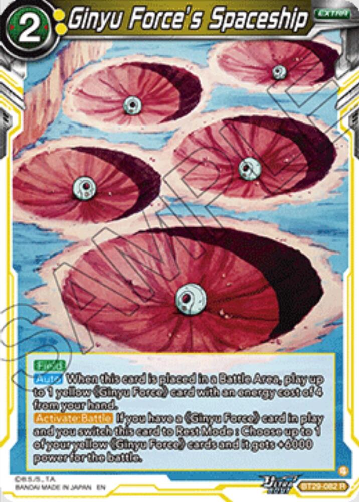Ginyu Force’s Spaceship BT29-082 card from Fearsome Rivals