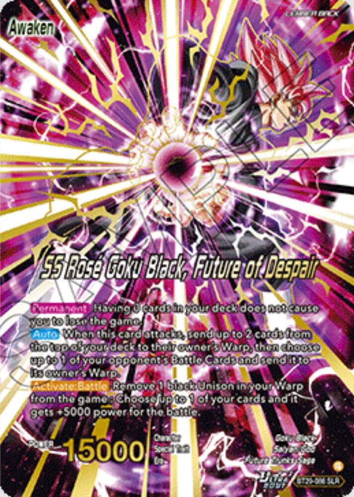 Goku Black // SS Rose Goku Black, Future of Despair (SLR) BT29-086 card from Fearsome Rivals