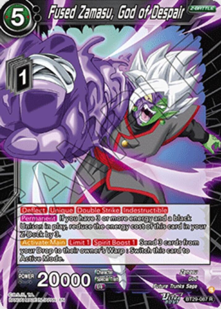 Fused Zamasu, God of Despair BT29-087 card from Fearsome Rivals