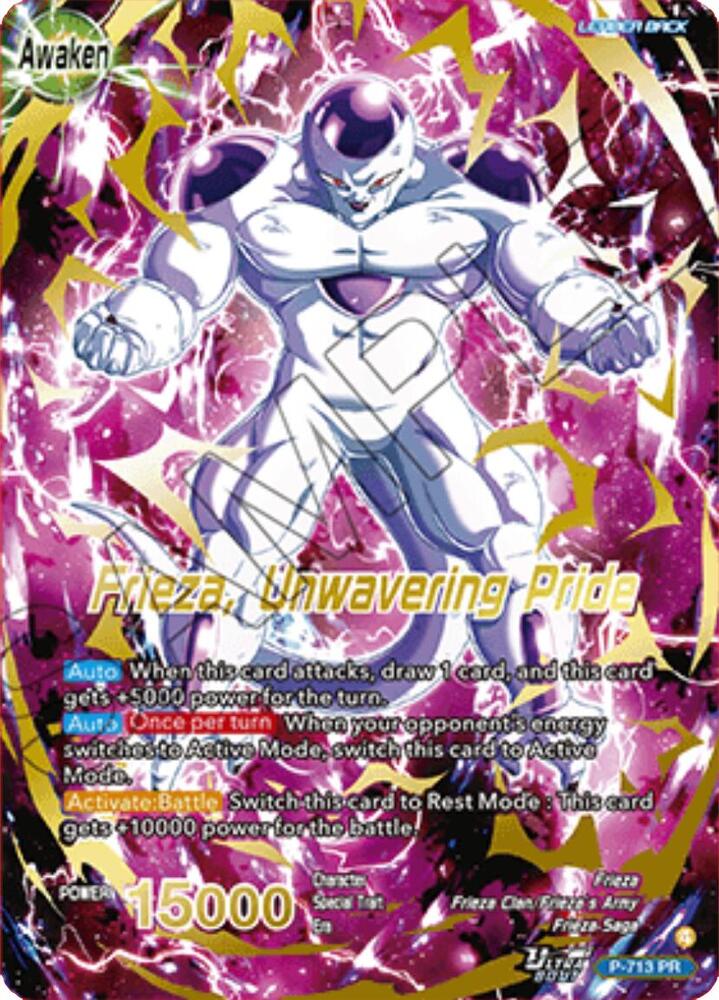 Frieza // Frieza, Unwavering Pride (Gold-Stamped) P-713 card from Promotion Cards