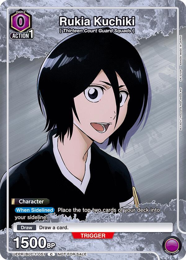 Rukia Kuchiki UEPR/BLC-1-051 card from Union Arena Promotion Cards