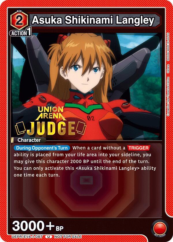Asuka Shikinami Langley (Judge Pack) UEPR/EVA-1-087 card from Union Arena Promotion Cards