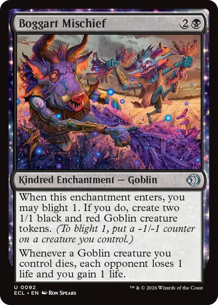 Boggart Mischief 92 card from Lorwyn Eclipsed