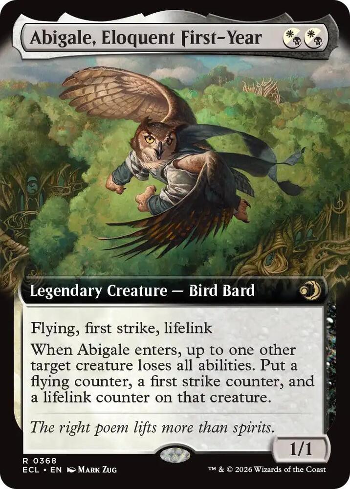 Abigale, Eloquent First-Year (Extended Art) 368 card from Lorwyn Eclipsed