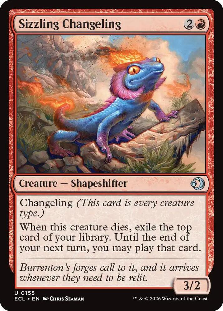 Sizzling Changeling 155 card from Lorwyn Eclipsed
