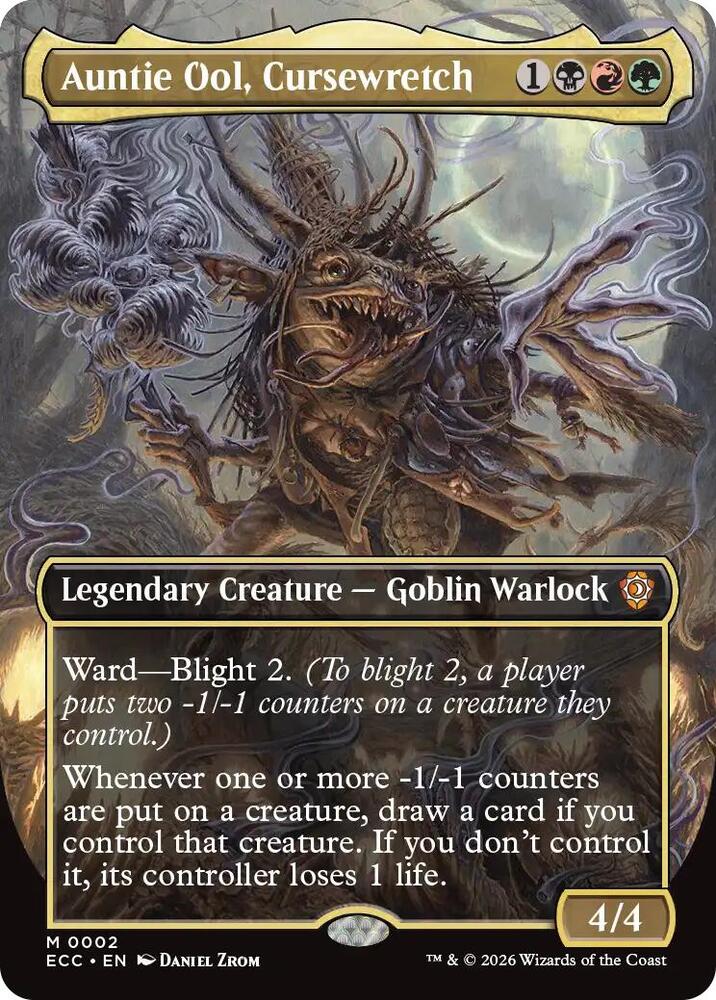 Auntie Ool, Cursewretch (Borderless) 2 card from Commander: Lorwyn Eclipsed