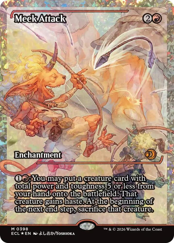 Meek Attack (Showcase) (Fracture Foil) 398 card from Lorwyn Eclipsed