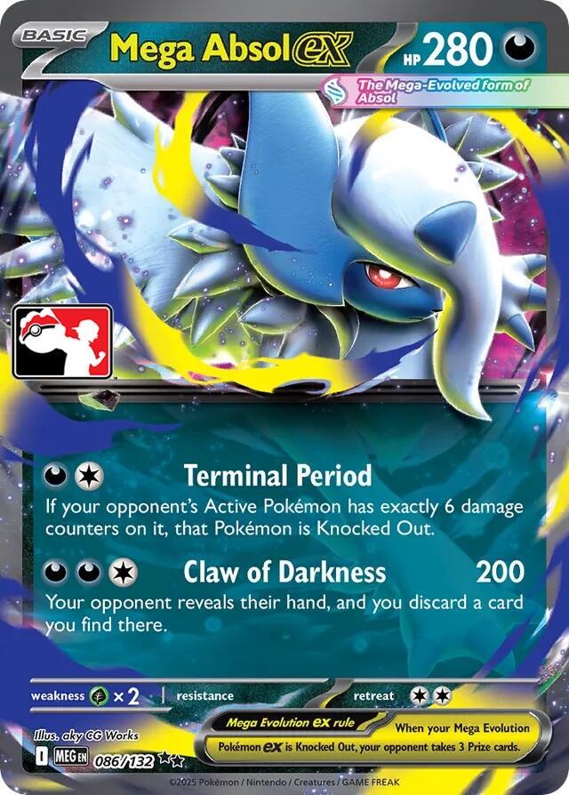 Mega Absol ex 086/132 card from Prize Pack Series Cards