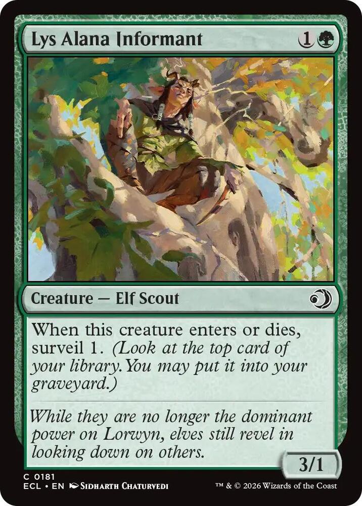 Lys Alana Informant 181 card from Lorwyn Eclipsed