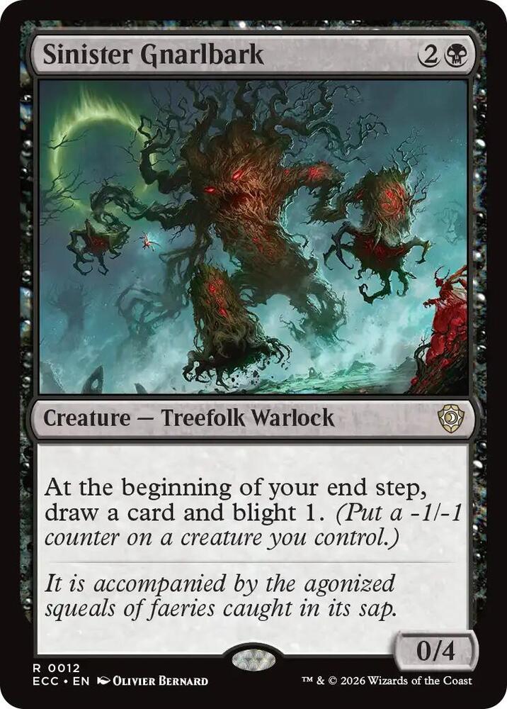 Sinister Gnarlbark 12 card from Commander: Lorwyn Eclipsed