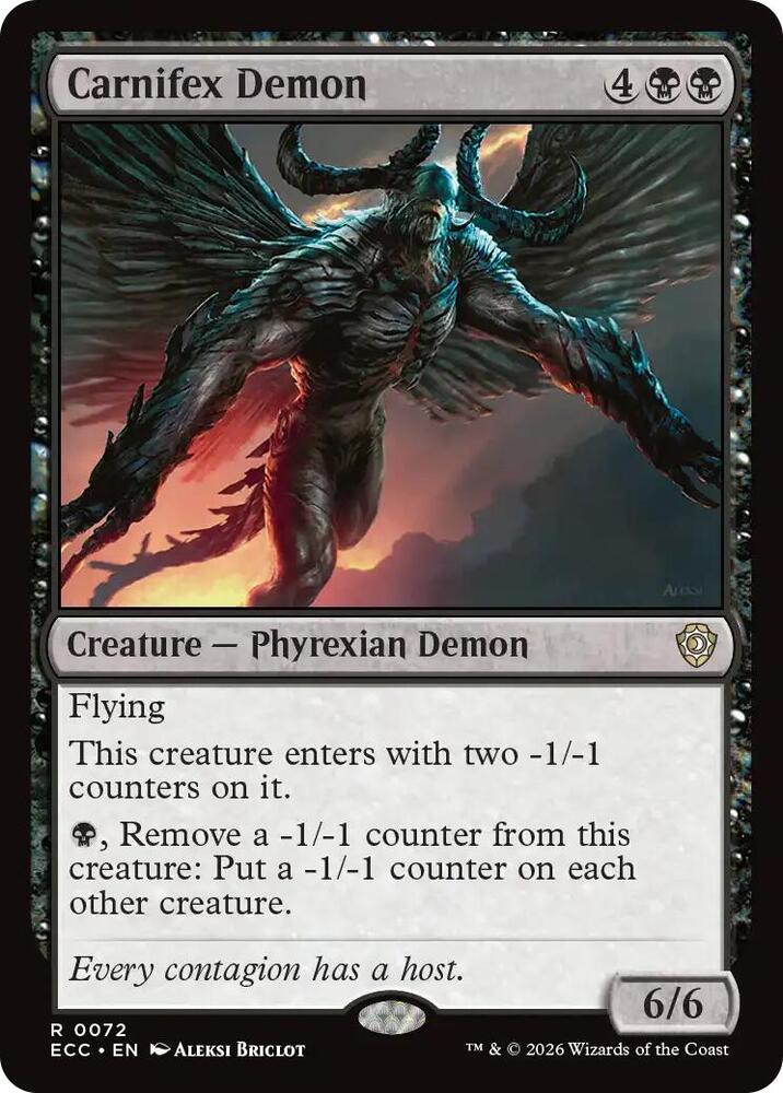 Carnifex Demon 72 card from Commander: Lorwyn Eclipsed