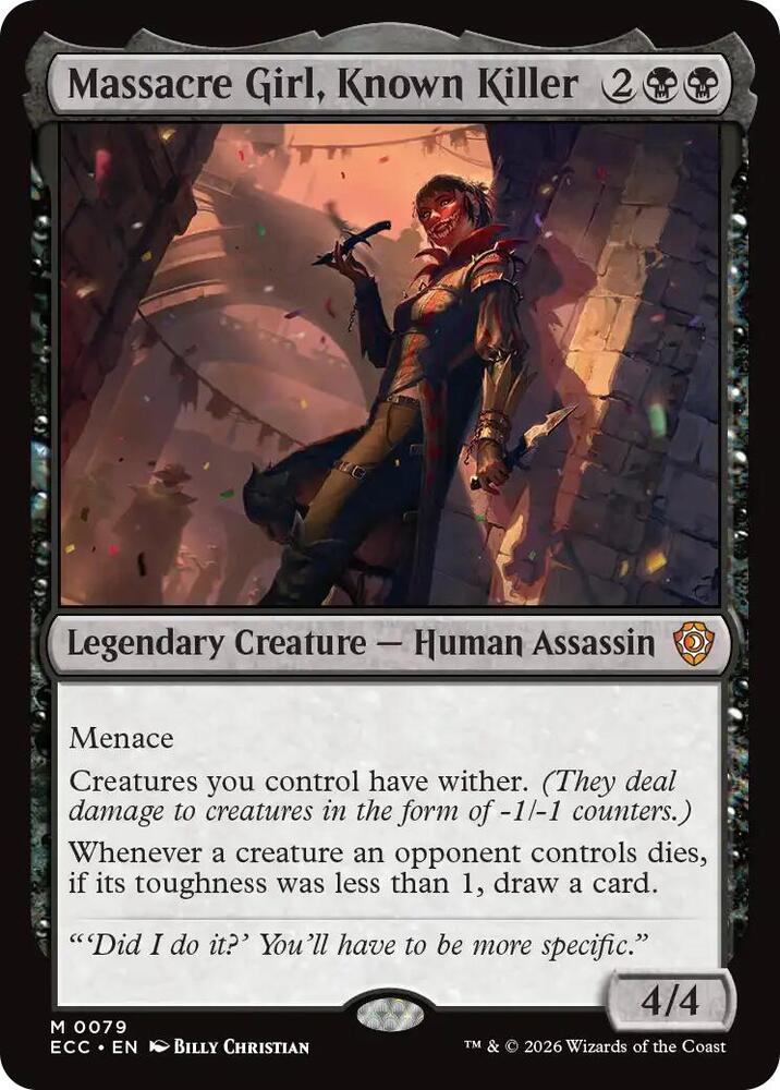 Massacre Girl, Known Killer 79 card from Commander: Lorwyn Eclipsed