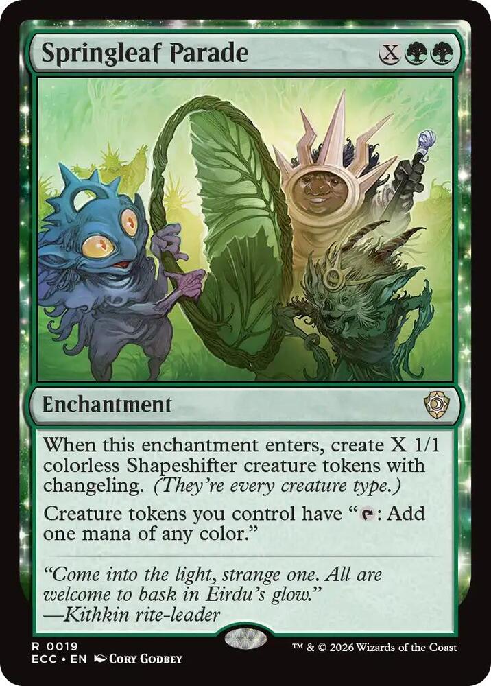 Springleaf Parade 19 card from Commander: Lorwyn Eclipsed