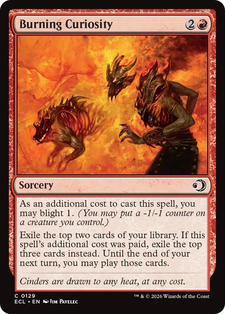Burning Curiosity 129 card from Lorwyn Eclipsed