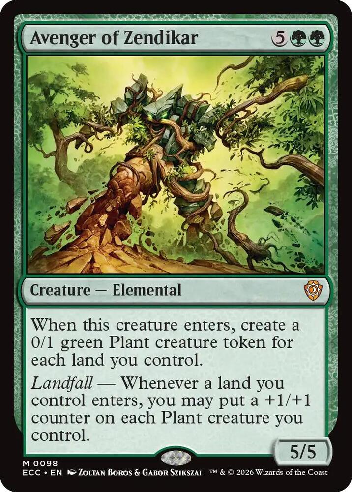 Avenger of Zendikar 98 card from Commander: Lorwyn Eclipsed