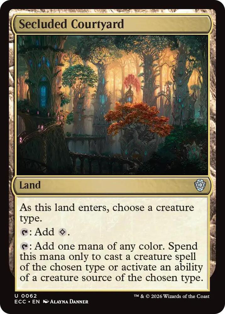 Secluded Courtyard 62 card from Commander: Lorwyn Eclipsed