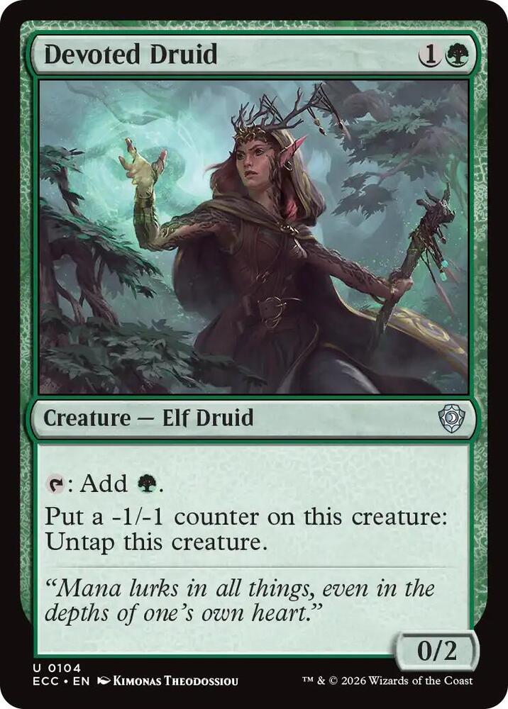 Devoted Druid 104 card from Commander: Lorwyn Eclipsed