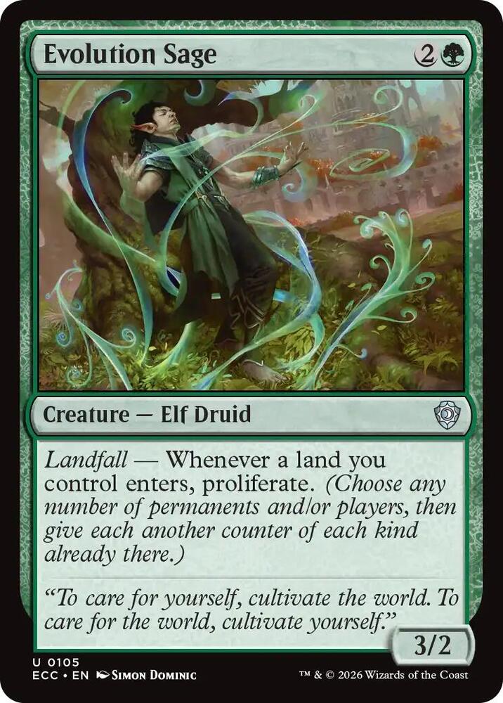 Evolution Sage 105 card from Commander: Lorwyn Eclipsed